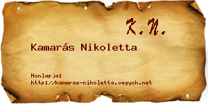 Kamarás Nikoletta névjegykártya