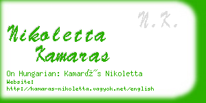 nikoletta kamaras business card